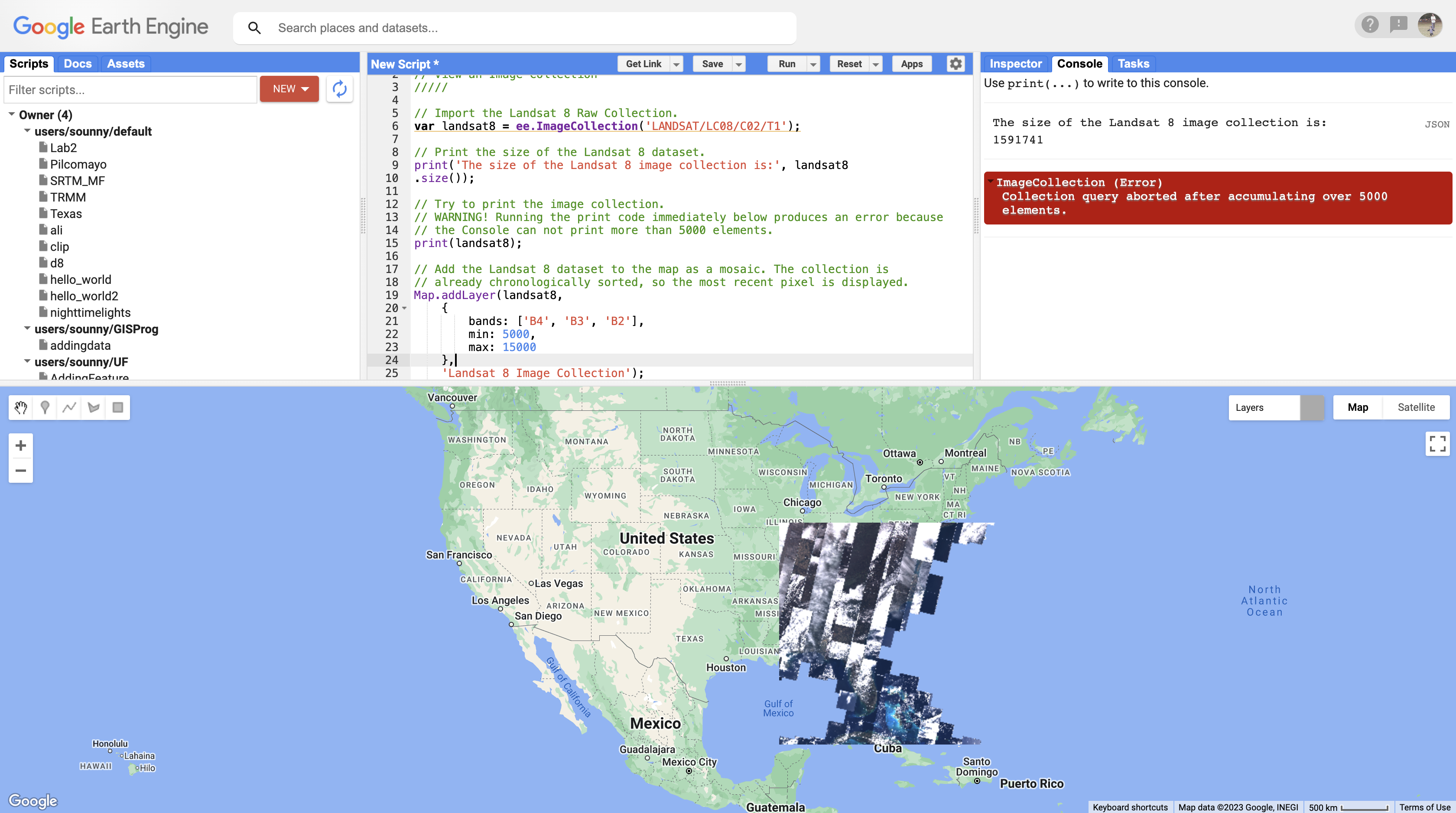 Landsat imagery being drawn